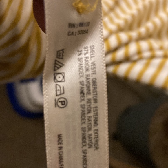 PURE + GOOD Anthropologie horizontal mustard striped dress. - Picture 4 of 5